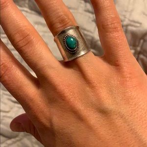 Sterling silver and turquoise statement ring